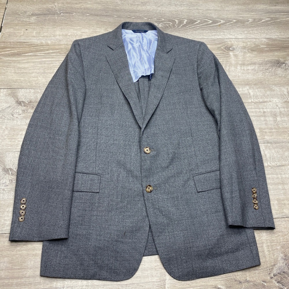 Brooks Brothers Blazer Regent Mens 42R Grey Reda Wool Sport Coat Hopsack Jacket - Picture 4 of 13